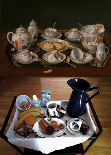 Αναπαράσταση του έργου του Jean Etienne Liotard, Νεκρή φύση με σερβίτσιο για τσάι